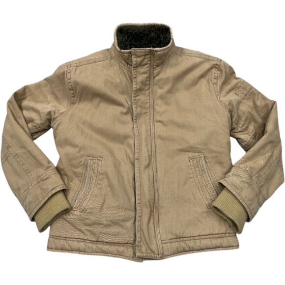 Abercrombie & Fitch Vintage Sentinel Military Cargo Canvas Sherpa Lined Jacket L - Picture 5 of 14